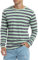 KUYIGO Mens Long Sleeve Embroidered T-Shirt Cotton Classic Striped Shirt Fashion Top M Mint Green Lilac Gray