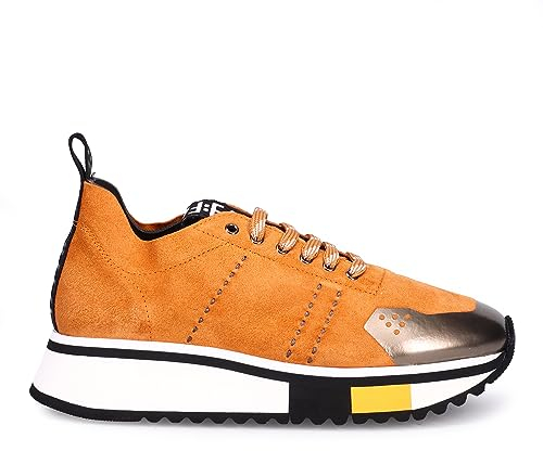 Fabi Fashion F65 Damen-Sneaker aus orangefarbenem Wildleder - FD7746 Velour Kürbis - Größe, Orange, 36 EU