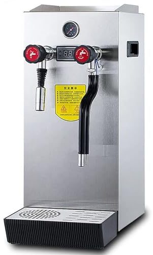 HLGKBY Macchina per Schiuma di Latte a Vapore da 10 Litri Montalatte Commerciale Piroscafo per Latte Bollitore Completamente Automatico Elettrico Macchina per Schiuma di caffè Display a LED per caffè