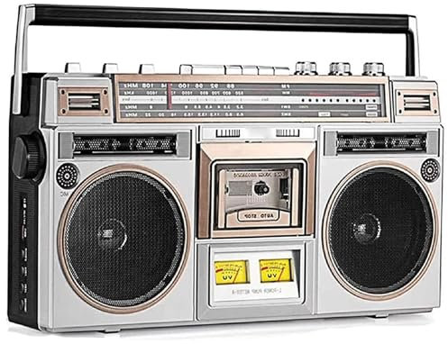 Retro-Boombox-CD-Kassettenspieler, klassischer 80er-Jahre-Stil, Retro-Bluetooth-Kassettenspieler mit FM- und DAB+-Radio, USB-Aufnahme, Kassettenspieler-Radio, Kassettenrecorder for Familientreffen, Re