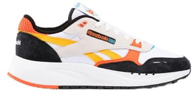 Reebok Unisex Classic Leather 2400 Laufschuhe, Weiß, Schwarz, Pump-Orange, 40 EU