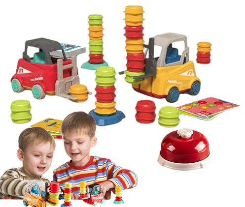 Maciun Carrello elevatore per asilo, giocattolo per carrello elevatore, carrello elevatore, giocattolo impilabile, giocattolo educativo, giocattolo , sviluppo cognitivo e coordinazione