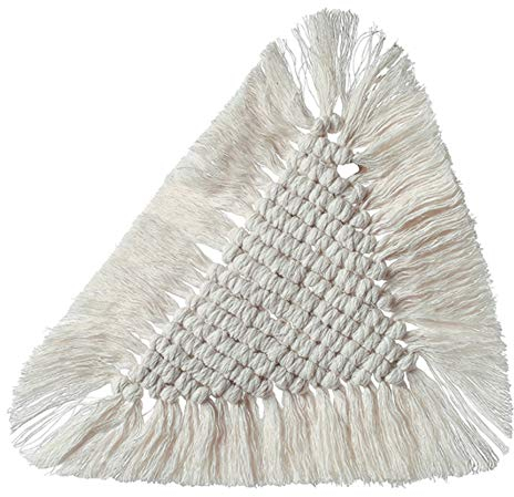 Acfthepiey Handgewebter Makramee-Untersetzer, Tisch-Untersetzer, Baumwolle, gewebt, isoliert, für Küche und Heimdekoration (1 Stück)