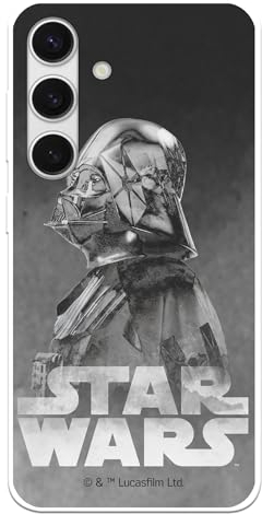Schutzhülle kompatibel mit Samsung Galaxy S24 Offizielle Star Wars Darth Vader schwarzer Hintergrund zum Schutz Ihres Handys, transparente Silikonhülle, flexibel, offiziell lizenziert von Star Wars