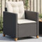 Homgoday Gartensessel mit Kissen aus Polyrattan, schwarz, Sessel, Relaxsessel, Massagestuhl, Ganzkörper-Relax-Sessel W
