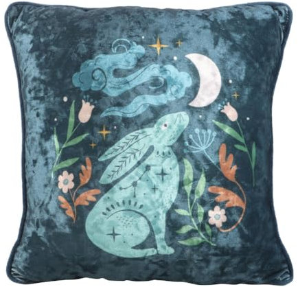 Quadratisches Kissen mit Hasenmotiv, 35 cm, weicher Samt-Kissenbezug mit elegantem Kaninchen-Design, perfekt für gemütliche Heimdekoration und bequemes Entspannen