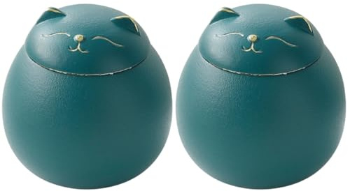 Amosfun Luftdichte Teedose Aus Keramik Mit GlüCkskatze Design Tragbarer Tee Lagerkanister FüR Schwarzen GrüNen Und Duftenden Tee Lebensmittel Lagerung Jar FüR KüChe Und BüRo 6.7 Zoll