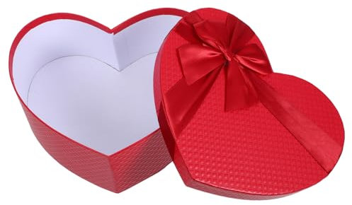 KOMBIUDA 1 Stück Karton Verpackung Keksdosen für die Hochzeit Leckerli-Boxen Herz Herzschachteln für Erdbeeren Braut- seidenband ribbon Geschenkbox Geschenkbehälter Papier rot