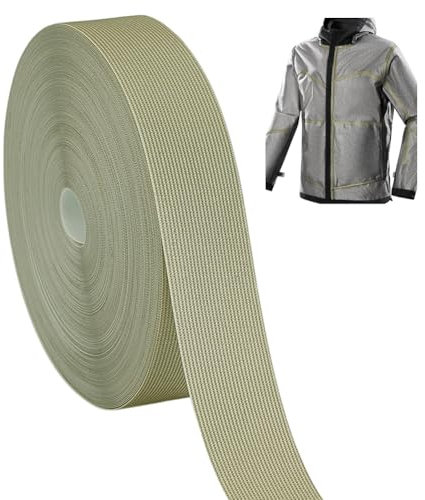 AHANDMAKER 65.61 FT x 0.8 Inch Cloth Heat Sealing Tape Waterproof Iron-On Seam Sealing Fabric Adhesive Repair Tape Heat Proof Cloth Tape for Jacket Sportswear Raincoat, Yellow Green