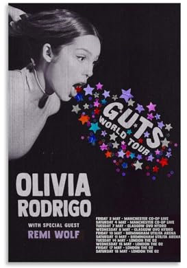 Olivia Poster Rodrigo Musik, Retro, Vintage, World Guts Tour, Poster, für Zimmer, ästhetische Leinwand, Wandkunst, Schlafzimmerdekoration, 30 x 45 cm