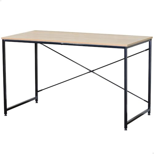 AKTIVE MAX Home Mesa Escritorio, 120x60x70 cm, Tablero Madera, Estructura Acero Negro, para Oficina y Estudio, Estilo Industrial, Resistente y Estable, Escritorios, Mesas Ordenador (18441)
