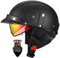 HALYING Casque Jet Moto Homme/Femme Homologué ECE - Demi-Casque Vintage Retro avec Visière Rétractable - Doublure Respirante Amovible Lavable - Boucle Rapide - pour Scooter/Cruiser