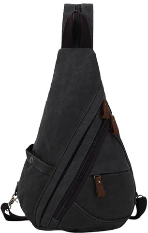 Sixpack Fitness Rucksack 300 Crossbody Umhängetasche für Herren Kleiner Rucksack Rollrucksack, Schwarz , Einheitsgröße