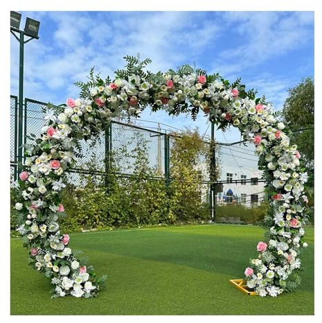 Arche de Jardin en métal pour cérémonie de Mariage avec rosiers et Plantes grimpantes, Support de Toile de Fond pour pergola extérieure en Treillis - 2 x 3 m (doré) - Arche de Mari