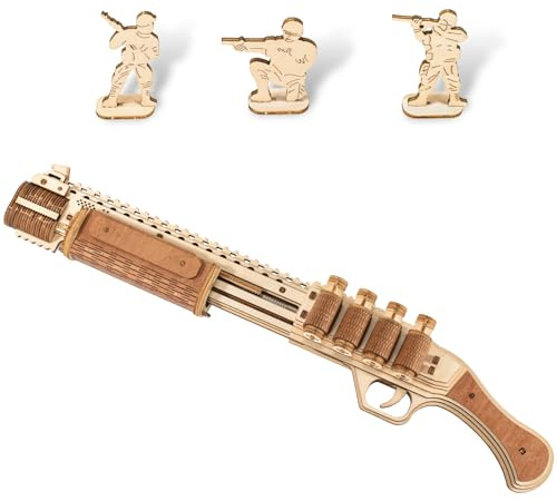 3D Wooden Puzzle for Adults, Rubber Band Guns, Toy Shotgun Model Building Kit, DIY Wood Crafts Cool Toy, Hobbies for Man, Unique Gift for Kids, Adults, Lovers
