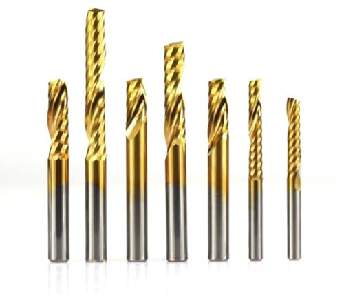 NEIQIUWING Fräser aus Hartmetall, 4 mm Schaft, 3,175 mm Spiralnut, für Acryl, Holz, MDF, PVC, Kunststoff, CNC-Router-Werkzeug