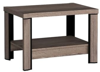Masseno Couchtisch Malaga, Braun, 90x63x61cm, Modern Wohnzimmertisch für Couch, rechteckig Beistelltisch, Laminierte Spanplatte