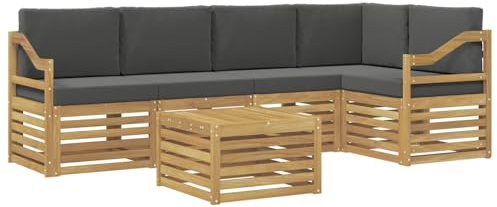 vidaXL Outdoor-Sofagarnitur 6 pcs Weiß und Anthrazit 59 x 59 x 37 cm, Gartenmöbel, modernes Ecksofa, Outdoor-Lounge, Terrassenmöbel für entspanntes Chillen und Genießen
