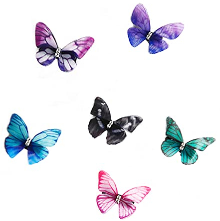 Schmetterling-Haarclips aus Chiffon, Kopfschmuck für Braut