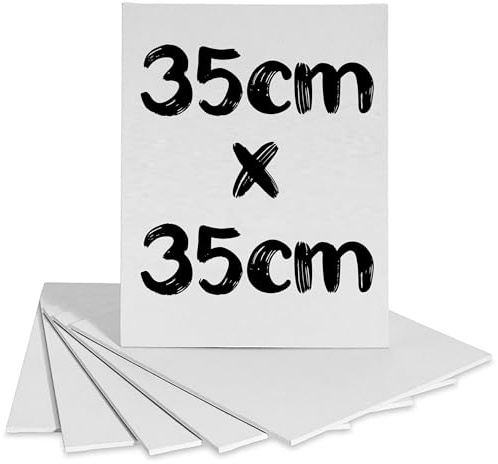 Künstler Blanke Leinwände Bretter Baumwolle Ente Gips grundiert 280g für Acryl &Ölgemälde - Weiß, 35 x 35cm