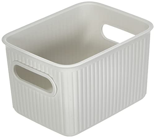 Tatay Caja Organizadora Rectangular Baobab, 1,5L de Capacidad, de Polipropileno, Libre de BPA, Color Blanco Pergamón, Medidas 12.5 x 16.4 x 10