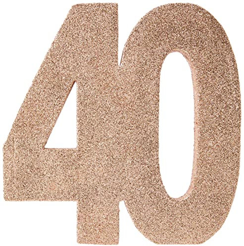 Creative Party Number 40 Glitter Table Decoration | Centrepiece | Rose Gold | H124,3 x 20 x 20cm (1.1 x 7.8 x 7.8)