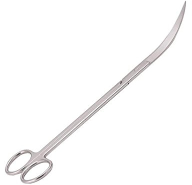 Faneli 25 cm Edelstahl Gebogene Spitze Schere Aquarium Tank, Edelstahl Aquarium Tank Wasserpflanze Zange Schere Werkzeug für Aquarium Pflanzen, Silber
