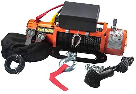 Noryb 13500lb Electric Recovery Synthetic Rope Winch 4x4 Truck Trailer Car Wireless DC 12V Off Road