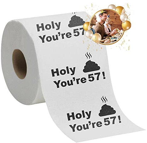 Toilettenpapier zum 57. Geburtstag für Männer und Frauen – lustiges Design Neuheit tolles lustiges Gag Laugh – umweltfreundlich, ultraweich und bequem – perfekt für Geburtstag, Weihnachten & Partyzubehör