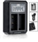 JJC NP-W126 USB Ladegerät für Fujifilm NP-W126 NP-W126S Akku für Fuji X100V, X-PRO3, X-PRO2, X-T3, X-T2, X-T1, X-T30 X-T20 X-T10 X-T200 X-T100 X-A7, HS50EXR Digitalkamera