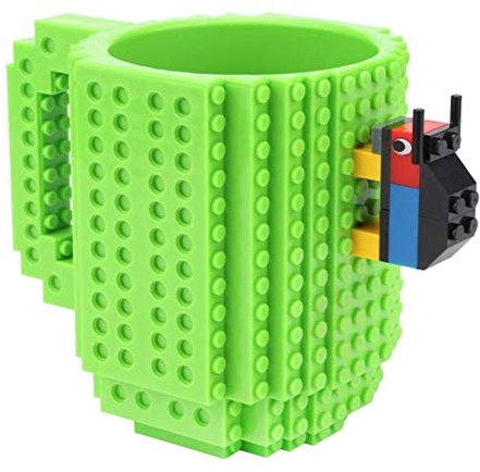 Tazza di caffè dell'acqua potabile del mattone dei blocchetti di costruzione della tazza da latte 350ml, verde