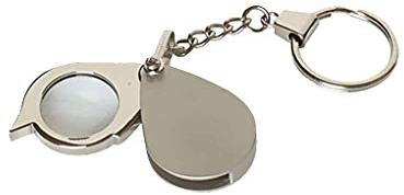 Vektenxi 8X Folding Key Ring Lupe mit Schlüsselanhänger Daily Pocket Portable Mini Lupe Stilvoll
