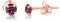 DTPSilver - 925 Sterling Silver Rose Gold plated Round SMALL Stud Earrings made with Glittering Crystals from Swarovski® Elements - Diameter: 4 mm - Colour : Purple Amethyst