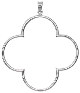 SILBERMOOS Damen großer Anhänger Blumen Kleeblatt glänzend 925 Sterling Silber