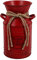 VICASKY Blumenvase Vintage Rustikal Milchkanne Blumentopf Shabby Chic Vase Französisch Stil Landhaus Vase Metall Krug Übertopf Blumeneimer mit Griff für Zuhause Büro Balkon Deko Rot