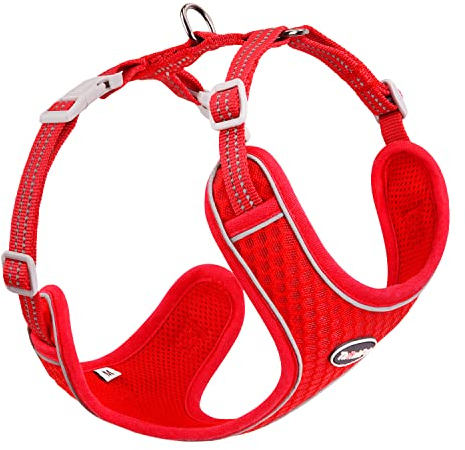 ThinkPet No-Pull Hundegeschirr, Atmungsaktiv Brustgeschirr für Kleine Mittlere Große Hunde, Einstellbar Weich Laufgeschirre Sicher Kontrolle Gepolstert Reflektierendes Sicherheitsgeschirr