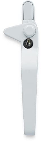 WMS Fenstergriff aus Hart-PVC, weiß, doppelt glasiert, Dornmaß 17 mm, Rechtshänder