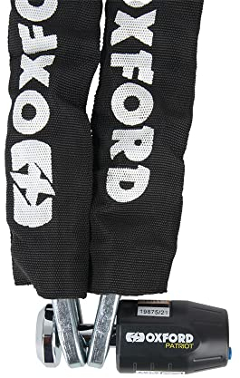 Oxford LK746 Patriot Lock Motorcycle Chain & Padlock, Black, 1.5m