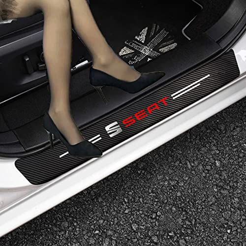 4PCS Auto Einstiegsleisten Carbon Türschweller Aufkleber Für Seat Ibiza 6L 6J 6P Leon Fr 5F Automobile Trittbleche Abdeckung Schwelle Schutz Autozubehör