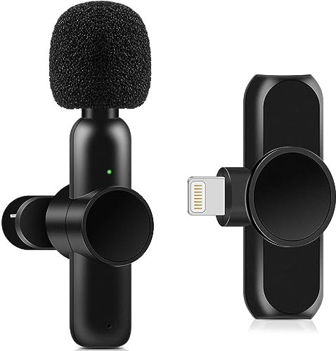 Microfono Lavalier Wireless per iPhone iPad, Electight Mini Plug-Play Portatile Microfono con Interfaccia Lightning, Riduzione del Rumore, per TikTok, YouTube, Registrazione Audio Video, Live Stream