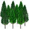24 Stück Modellbau Bäume,Modell Eisenbahn Landschaft,Zug Bäume Kunststoff Modell Bäume,Mixed Bäume Modellbau, für DIY Landschaft Gartendeko, Modelllandschaft,7.5CM-9.5CM