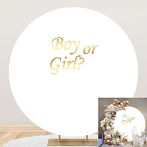 SDOTPMT Durchmesser 1.8m Junge oder Mädchen Babydusche Runder Hintergrund Abdeckung Pure Farbe Stoffschirm zum Baby Gender Reveal Überraschungsparty Dekorationen Fotografie-Hintergrund Style B