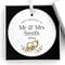 First Christmas As Mr and Mrs 2024 Ornament, Personalised Our First Christmas Married Wedding Keepsake, 1st Christmas Mr & Mrs Ceramic Snowman Design, With Gift Box