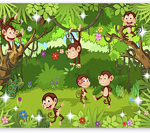 murando Fototapete Premium-Vlies Monkey Affe 400x280cm Foto Tapete Schlafzimmer Vliestapete XXL Wandtapete Motivtapeten Bildtapete 3d Effekt Wand Dekoration für Kinder Kinderzimmer Dschungel