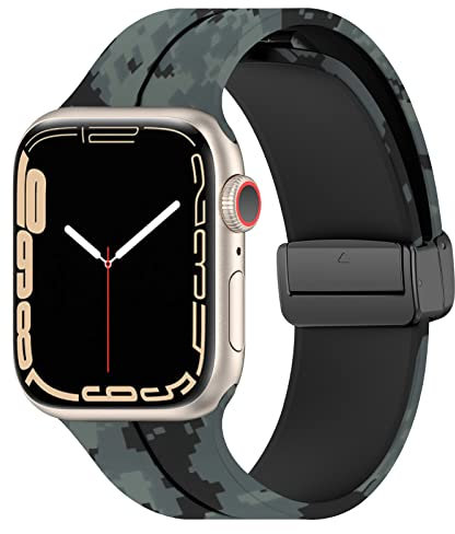 Th-some Armband kompatibel mit Apple Watch Armbander 41mm 40mm 38mm, Silikon Ersatzarmbänd Sport Magnetisches Uhrenarmband Kompatibel mit iWatch Series SE 8 7 6 5 4 3 2 1