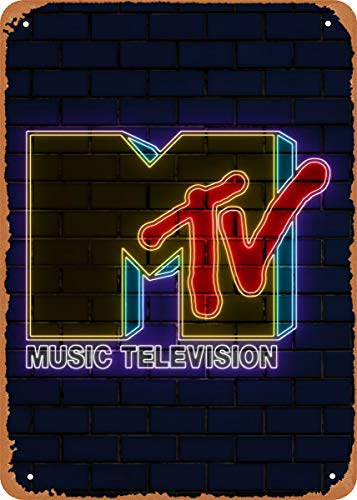 Musik-Neonschilder Mtv Retro Neon Schild Plakette Poster Metall Blechschild 20,3 x 30,5 cm Vintage Retro Wanddekoration