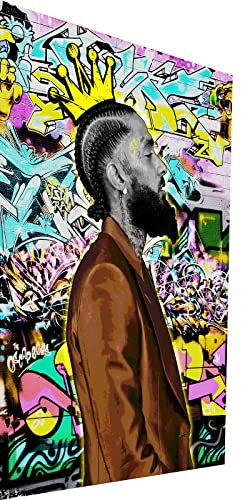 Magic Canvas Art Nipsey Hussle Rapper Pop Art Leinwandbild 1- teilig Hochwertiger Kunstdruck Wandbilder – B8466, Material: Poster ungerahmt, Größe: 120x80 cm