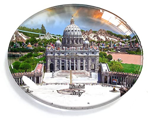 Rimini Italienischer Magnet für Kühlschrank, Kühlschrank, Gefrierschrank, Souvenir, Dekorationen, oval, Kristallmagnet, Küche, Whiteboard