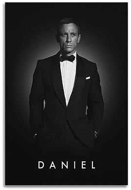 VZRSQZK Poster, Motiv: Schauspieler Daniel Craig, dekoratives Gemälde, Leinwand-Wandposter und Kunstdruck, modernes Familienschlafzimmer-Dekor-Poster, 20 x 30 cm