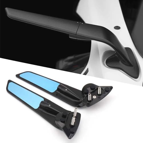 Kompatibel mit Yamaha YZF R7 2021-2023 2024 2025/YZF R6 2017-2020 Motorradzubehör Schwarz Rückspiegel 360° Drehbar Wind Seitenspiegel